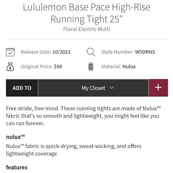 Lululemon Base Pace Leggings High-rise Running Tight Floral Electric Multi 6 - Picture 12 of 13